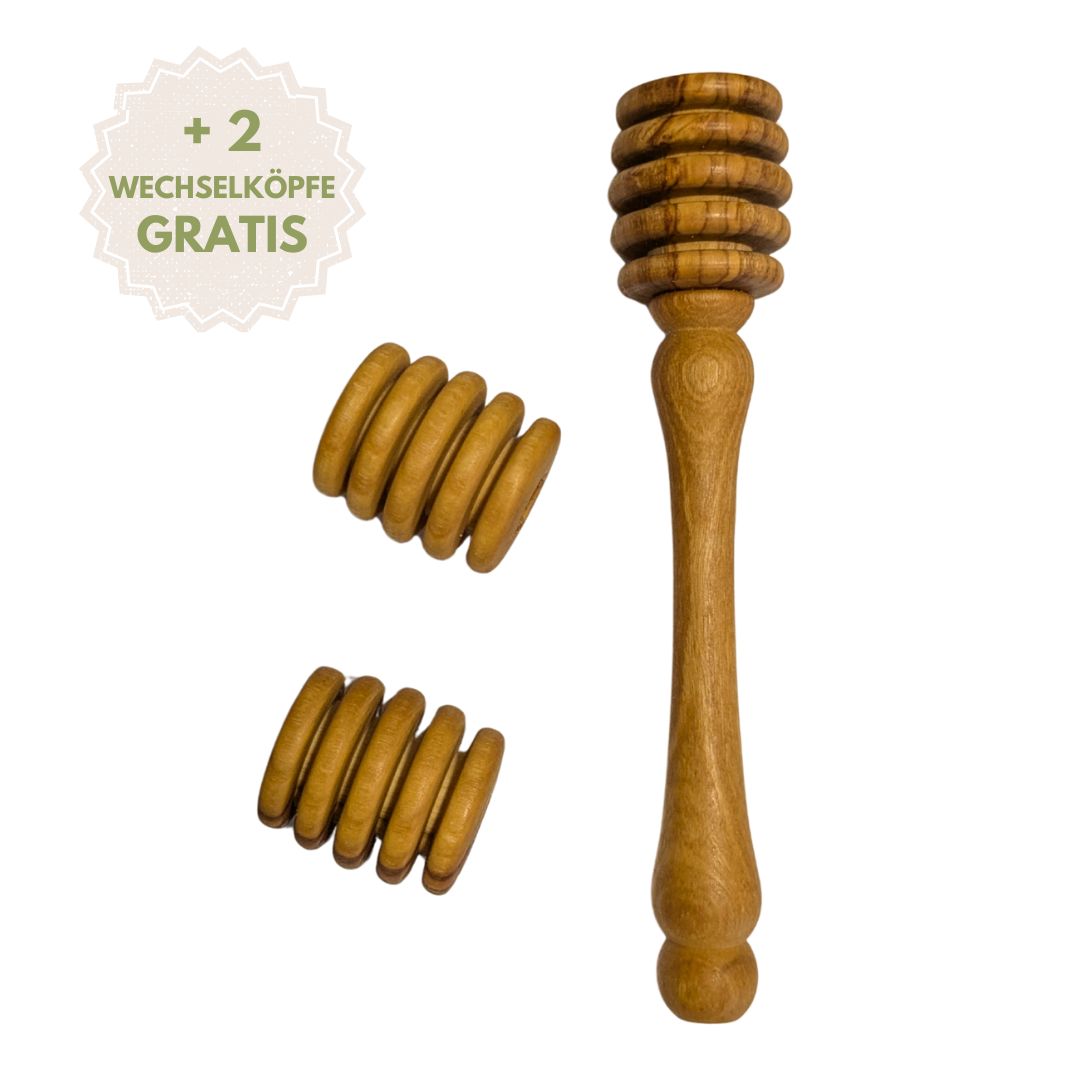Olivenholz Honiglöffel mit zwei Ersatzköpfen