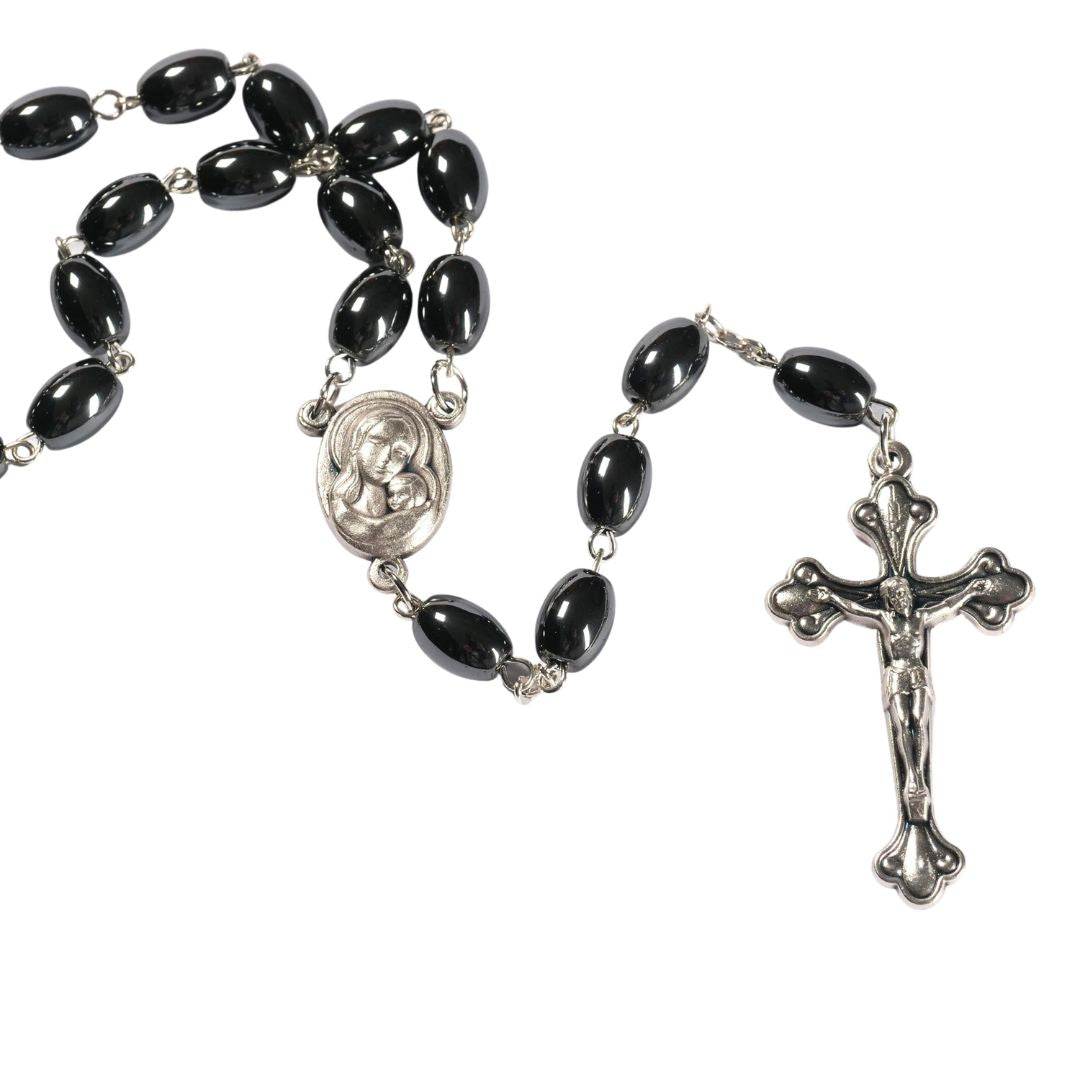 Rosenkranz mit ovalen Hämatitperlen