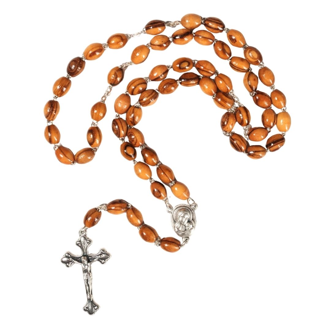 Rosenkranz mit Metall und Erde - oval