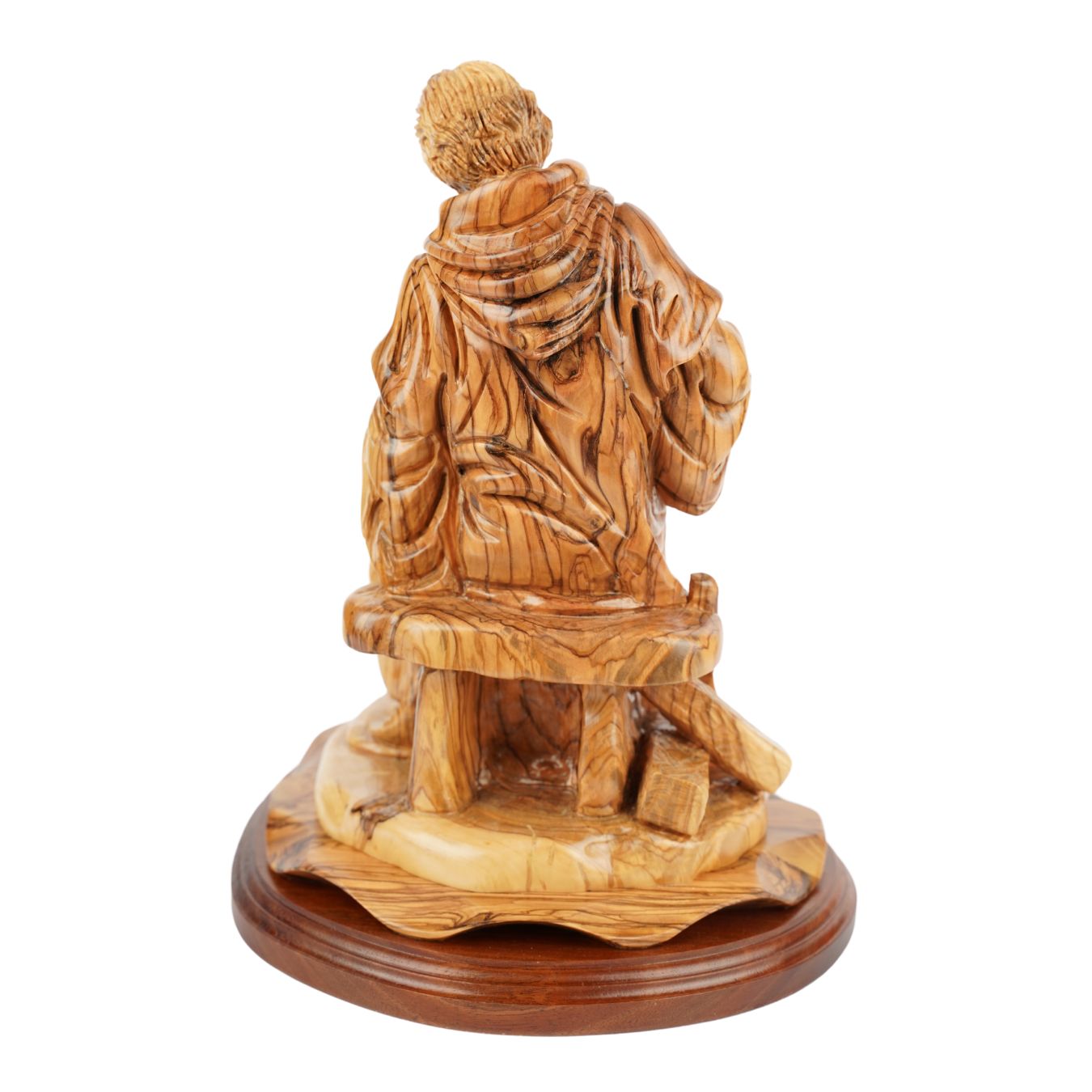 Handgeschnitzte Skulptur „Josef als Zimmermann“ – Olivenholzfigur aus Bethlehem (29 cm)