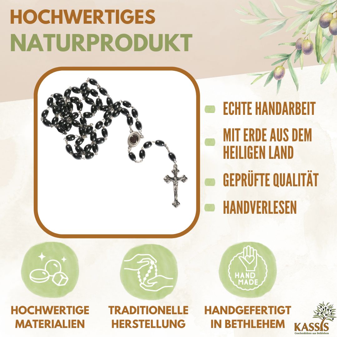 Rosenkranz mit ovalen Hämatitperlen