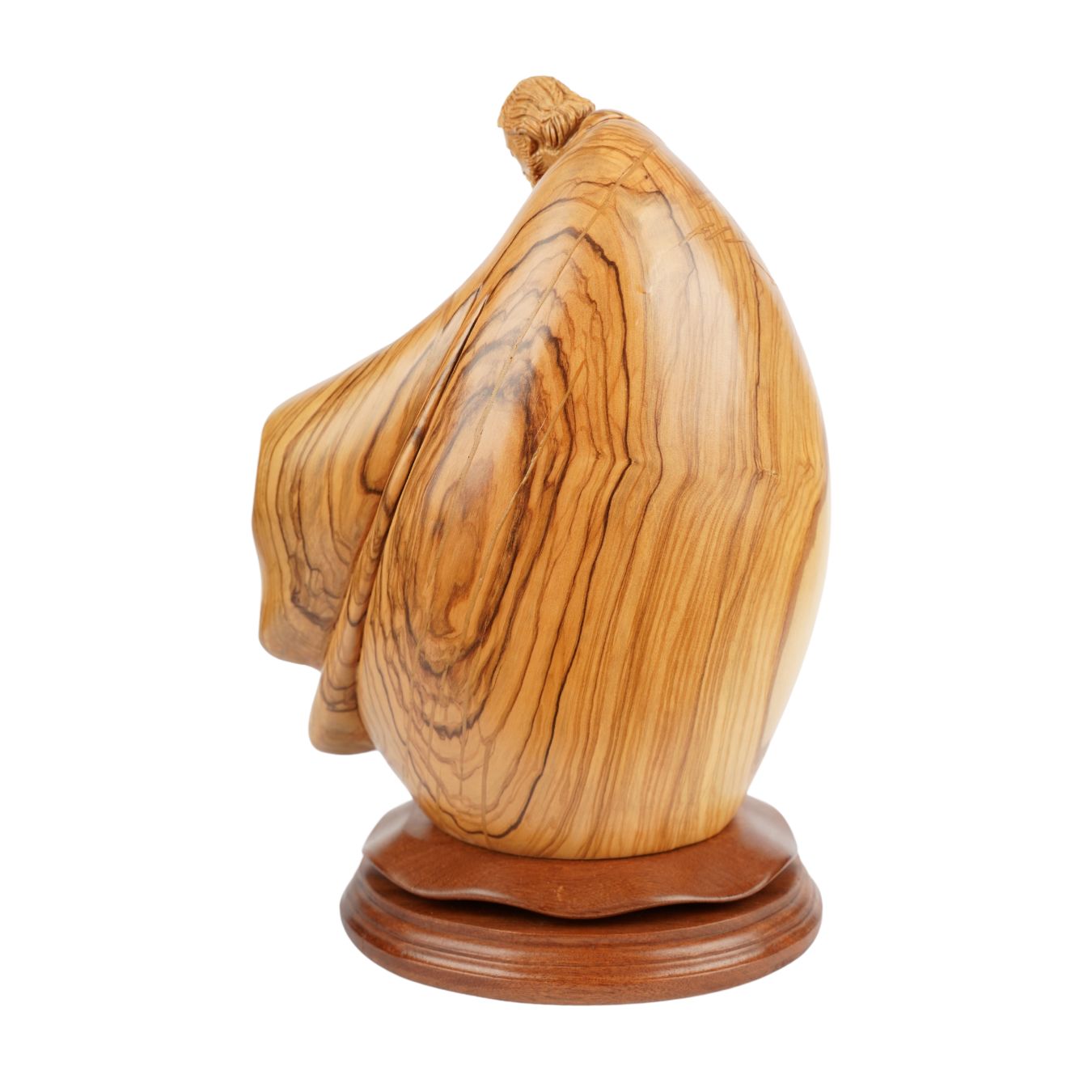 Heilige Familie mit Kind in den Armen – Handgeschnitzte Olivenholzskulptur aus Bethlehem (32 cm)