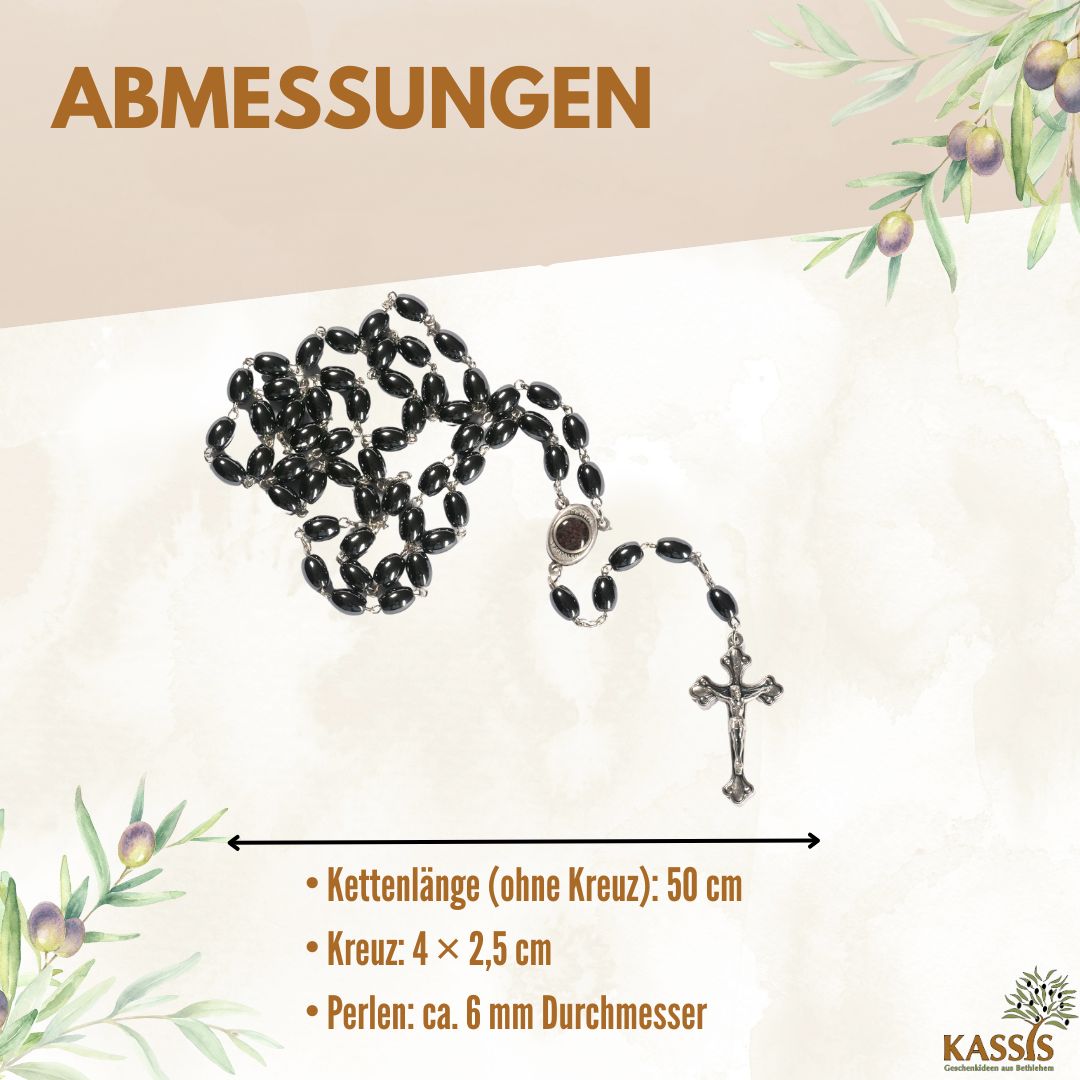 Rosenkranz mit ovalen Hämatitperlen
