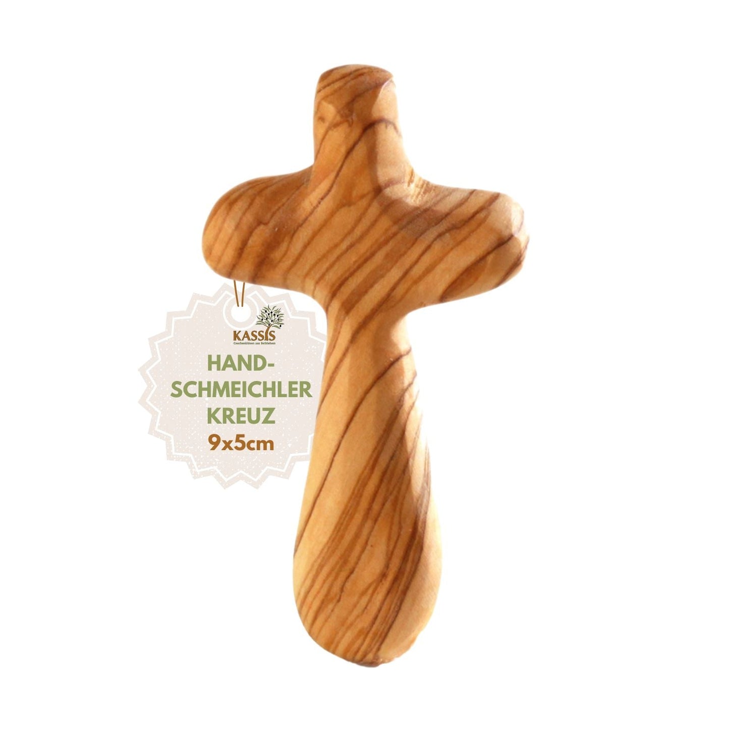 Zweite Wahl: Kreuz-Handschmeichler aus Olivenholz – mit kleinen Makeln