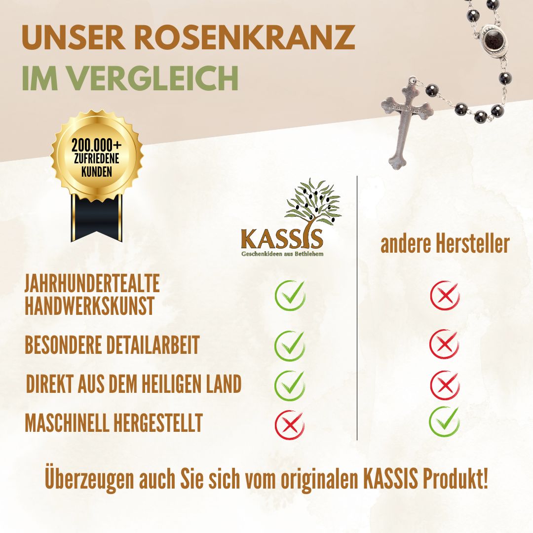 Rosenkranz mit runden Hämatitperlen