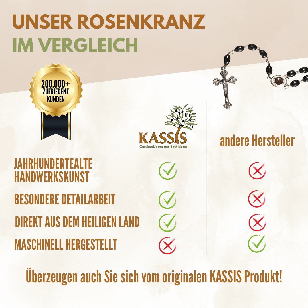 Rosenkranz mit ovalen Hämatitperlen