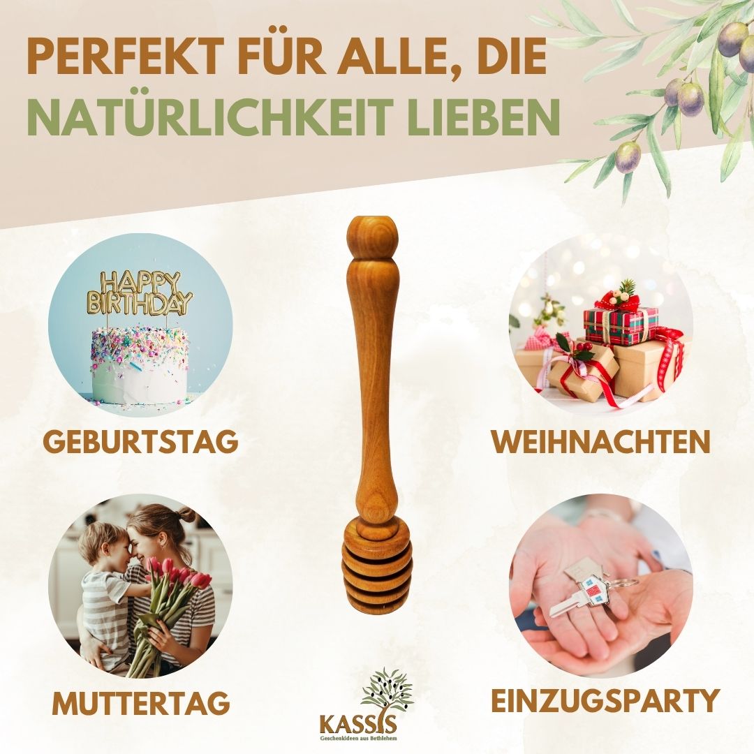 Olivenholz Honiglöffel mit zwei Ersatzköpfen