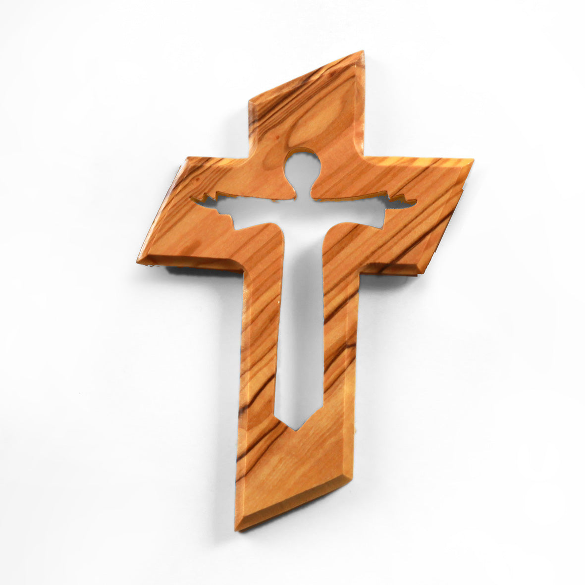 Olivenholz Wandkreuz mit dem Auferstandenen Jesus