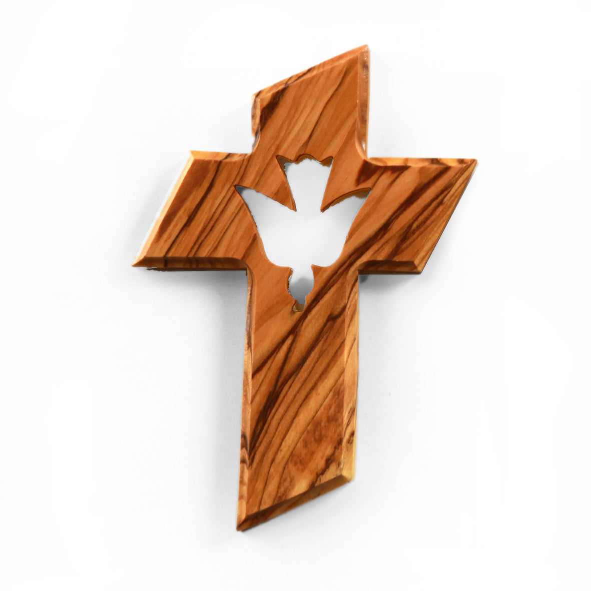 Olivenholz Wandkreuz mit dem Heiligen Geist