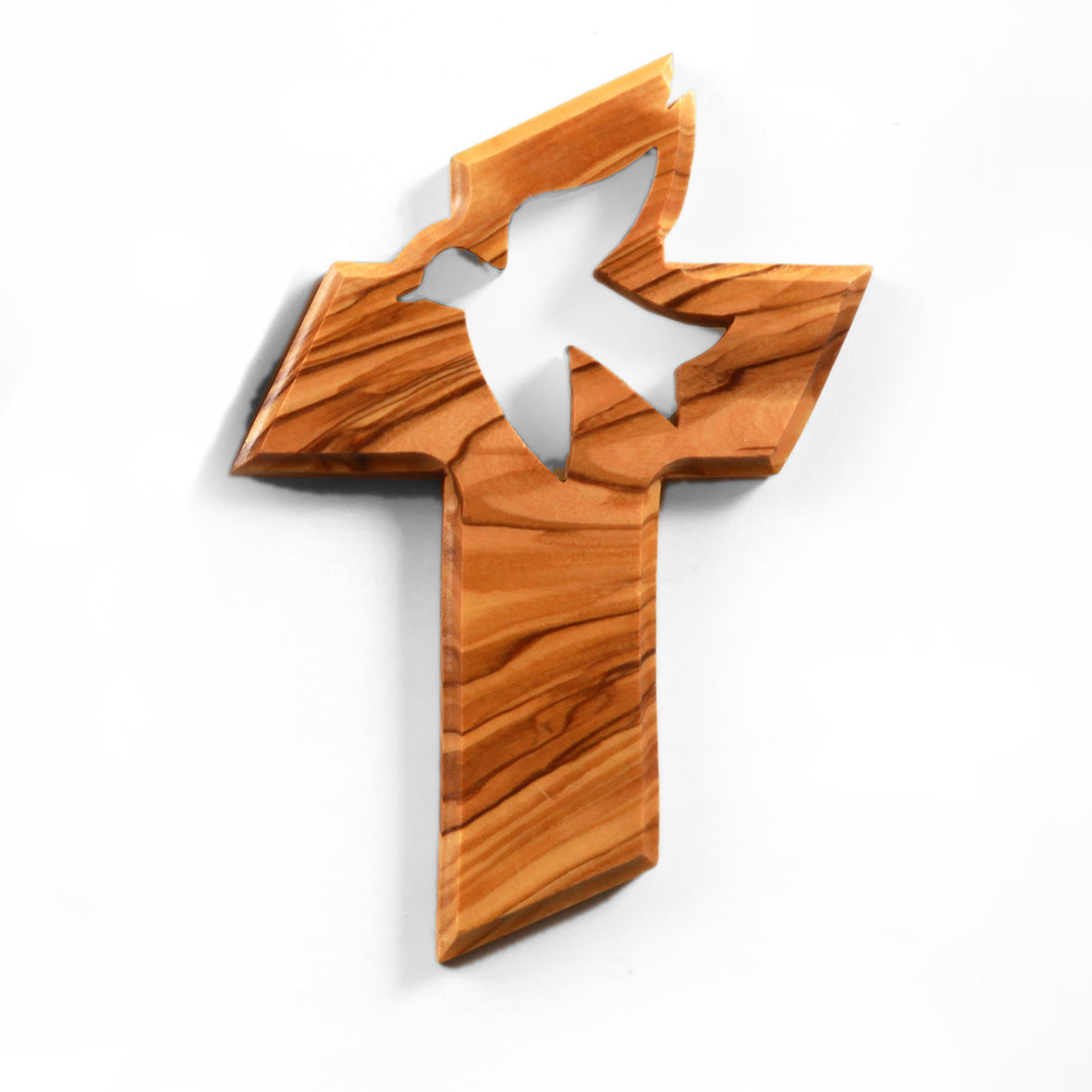 Olivenholz Wandkreuz mit Friedenstaube