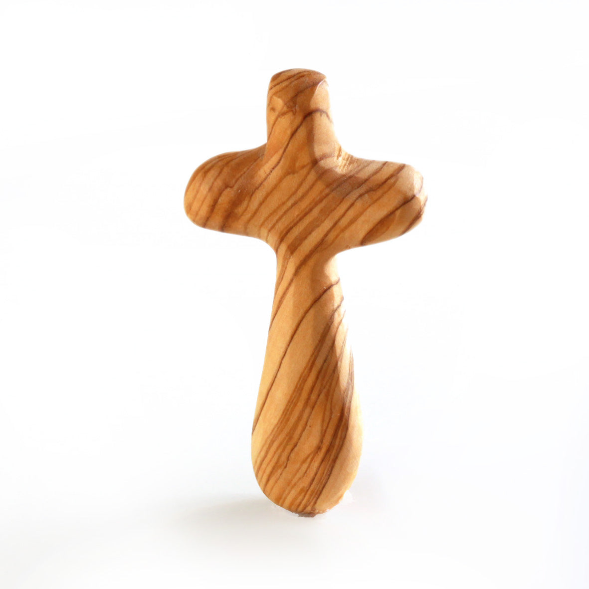 Zweite Wahl: Kreuz-Handschmeichler aus Olivenholz – mit kleinen Makeln