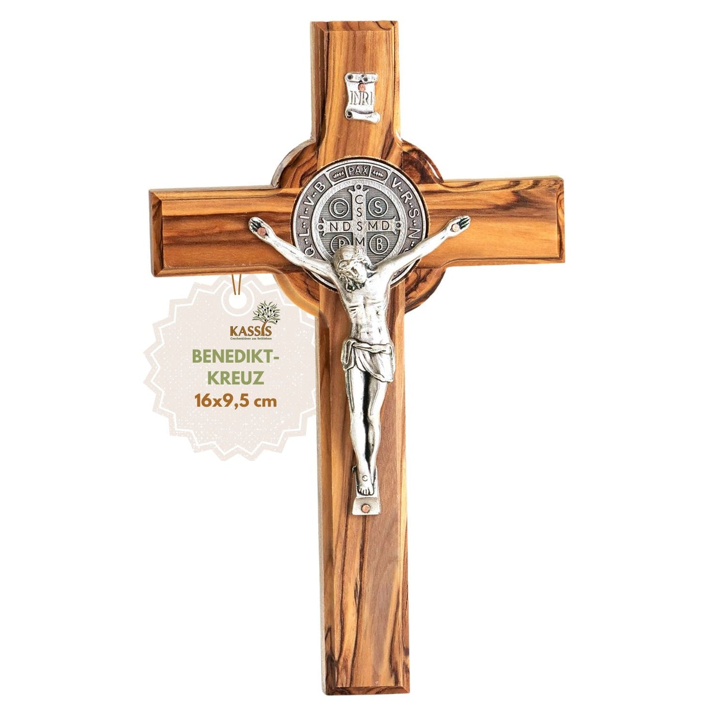 St. Benedikt Kreuz aus Olivenholz